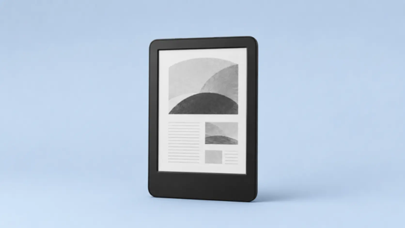 Amazon Kindle su sfondo azzurro