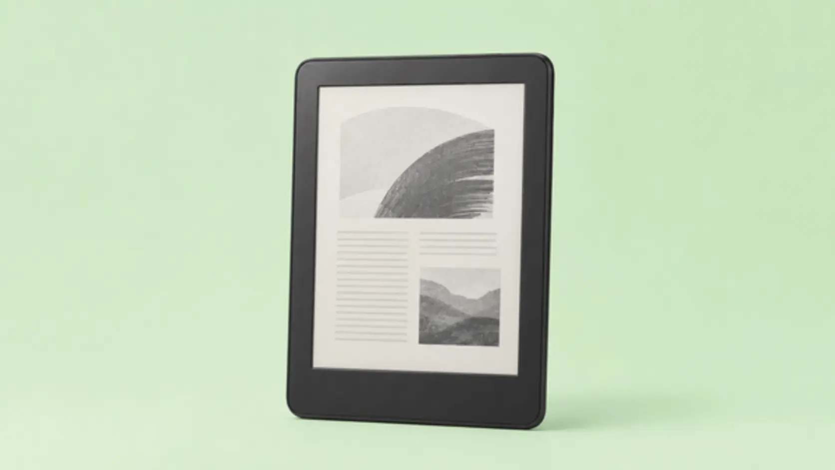 Amazon Kindle Paperwhite su sfondo verde salvia